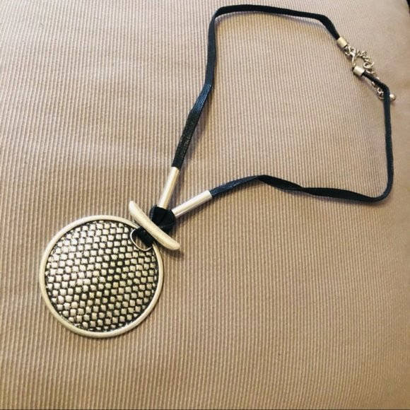 Black and Silver Colour Round pendant Boho Tribal Jewellery - Picture 1 of 3